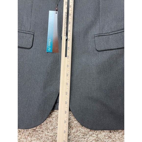 Perry Ellis Mens Two Button Suit Jacket Charcoal Lined Classic Fit Notch 42R New - Picture 6 of 11